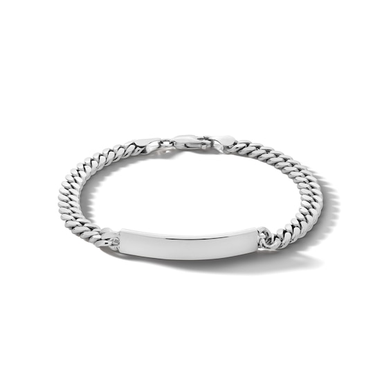 Sterling Silver Curb Chain ID Bracelet Made in Italy - 7.5"