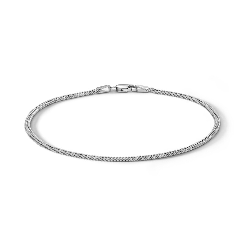 Sterling Silver Diamond Cut Curb Chain Bracelet Made in Italy - 7.5"