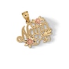 Thumbnail Image 3 of 10K Solid Gold Nana with Roses Two-Tone Necklace Charm