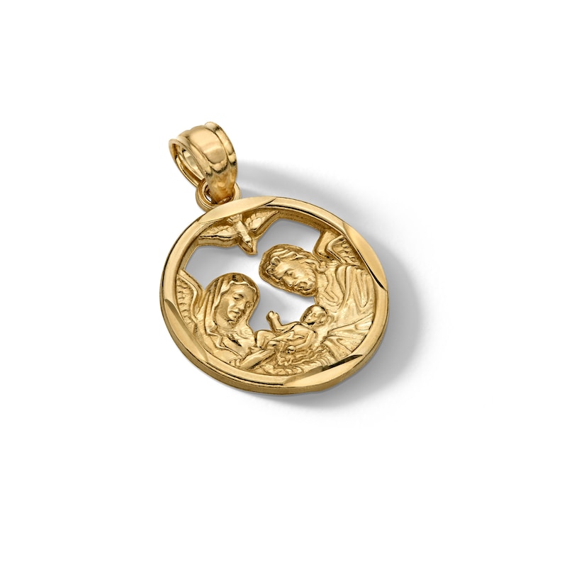 Main Image 3 of ​​​​​​​10K Solid Gold Round First Communion Necklace Charm