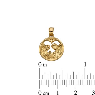 ​​​​​​​10K Solid Gold Round First Communion Necklace Charm