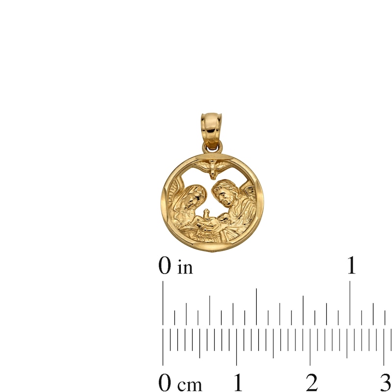 ​​​​​​​10K Solid Gold Round First Communion Necklace Charm
