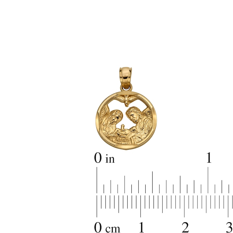 Main Image 4 of ​​​​​​​10K Solid Gold Round First Communion Necklace Charm