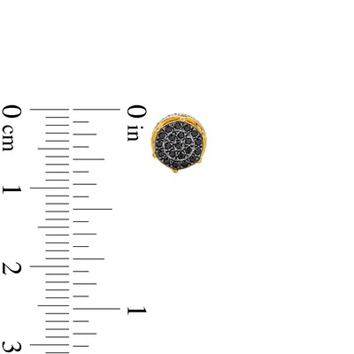 14K Gold Plated 1/ CT. T.W. Black Diamond Round Studs