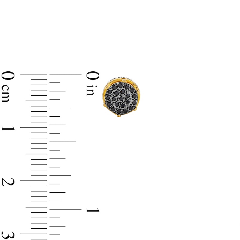 14K Gold Plated 1/ CT. T.W. Black Diamond Round Studs
