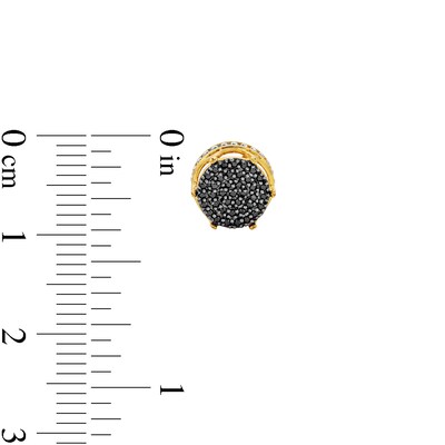 14K Gold Plated 1/4 CT. T.W. Black Diamond Round Studs