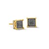 Thumbnail Image 1 of 14K Gold Plated 1/3 CT. T.W. Black Diamond Square Studs