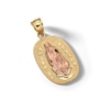 10K Solid Gold Diamond-Cut Oval Guadalupe Two-Tone Necklace Charm