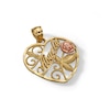 Thumbnail Image 3 of 10K Solid Gold Abuela with Rose Two-Tone Necklace Charm