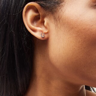 Sterling Silver Diamond Accent Horseshoe Studs