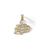 Thumbnail Image 1 of 10K Solid Gold Diamond-Cut "I Love You Mom" Necklace Charm