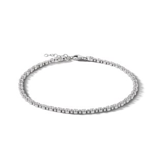 ​​​​​​​Sterling Silver CZ Tennis Anklet Made in Italy - 10"
