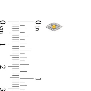 14K Plated Gold 1/20 CT. T.W. Diamond Spiritual Mismatch Studs