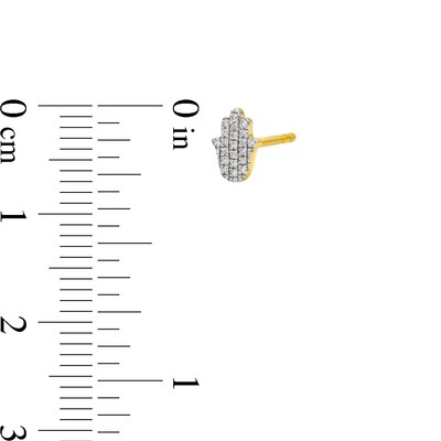 14K Plated Gold 1/20 CT. T.W. Diamond Spiritual Mismatch Studs