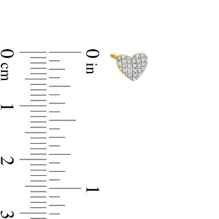 14K Plated Gold Diamond Accent Heart Single Stud