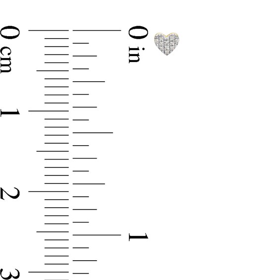 14K Plated Gold 1/20 CT. T.W. Diamond Heart, Star, and Horseshoe Single Stud Set