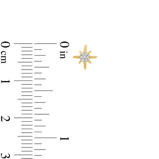 14K Plated Gold 1/20 CT. T.W. Diamond Celestial Single Stud Set