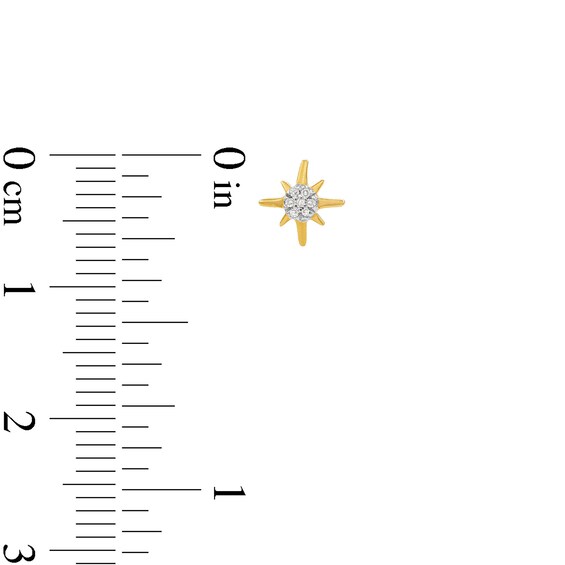 14K Plated Gold 1/20 CT. T.W. Diamond Celestial Single Stud Set