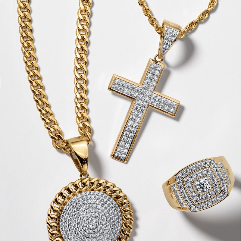 Main Image 3 of ​​​​​​​​​​​​​​10K Solid Gold 1 CT. T.W. Lab-Grown Diamond Cross Necklace Charm