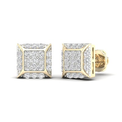 ​​​​​​​​​​​​​​10K Solid Gold 1/2 CT. T.W. Lab-Grown Diamond Square Center Studs