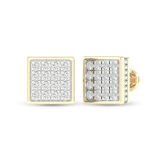 ​​​​​​​​​​​​​​10K Solid Gold 1 CT. T.W. Lab-Grown Diamond Square Studs