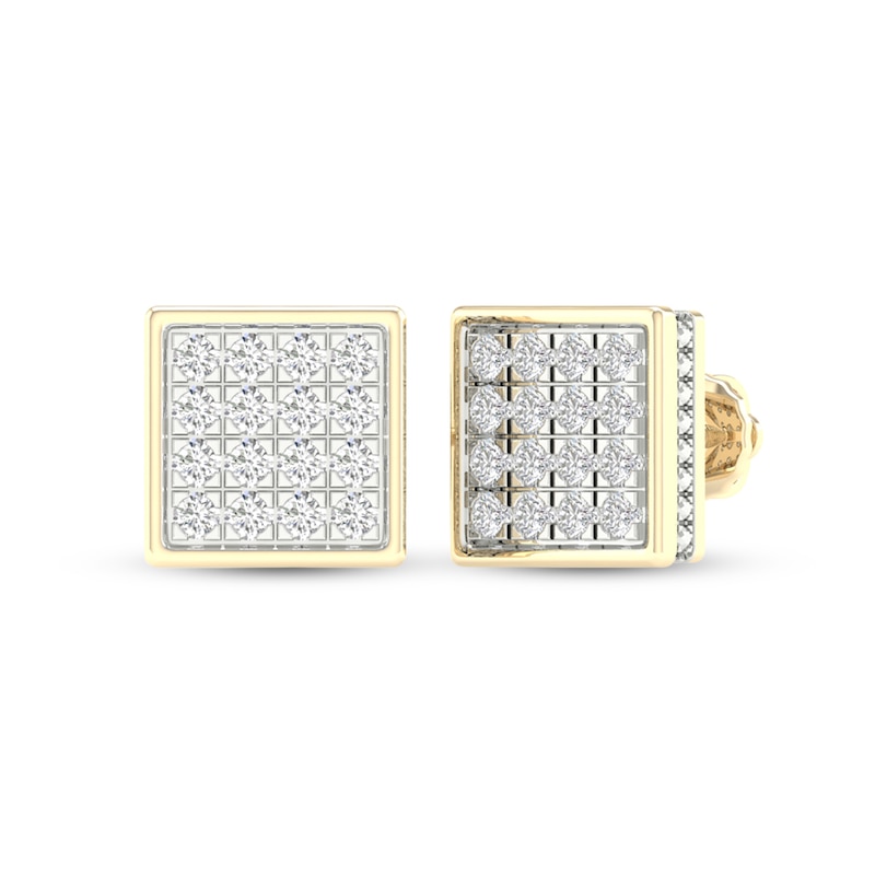 10K Solid Gold 1 CT. T.W. Lab-Grown Diamond Square Studs