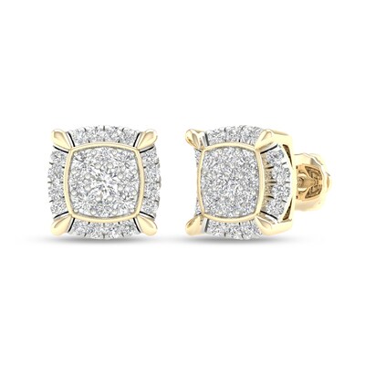 ​​​​​​​​​​​​​​10K Solid Gold 3/4 CT. T.W. Lab-Grown Multi-Diamond Cushion Studs