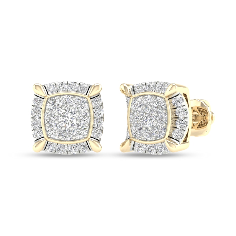 ​​​​​​​​​​​​​​10K Solid Gold 3/4 CT. T.W. Lab-Created Diamond Cupped Studs