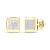 Thumbnail Image 0 of ​​​​​​​​​​​​​​10K Solid Gold 1/4 CT. T.W. Lab-Created Diamond Nine Stone Square Frame Studs