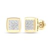 Thumbnail Image 1 of ​​​​​​​​​​​​​​10K Solid Gold 1/4 CT. T.W. Lab-Grown Diamond Nine Stone Square Frame Studs