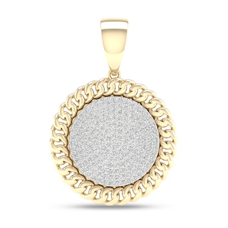 10K Solid Gold 1 1/2 CT. T.W. Lab-Grown Diamond Medallion Necklace Charm