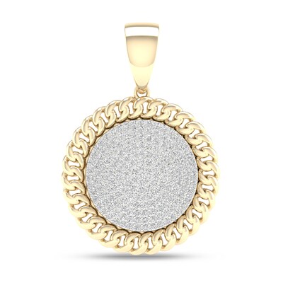 10K Solid Gold 1 1/2 CT. T.W. Lab-Grown Diamond Medallion Necklace Charm