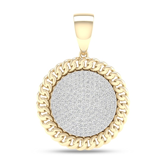 10K Solid Gold 1 1/2 CT. T.W. Lab-Grown Diamond Medallion Necklace Charm
