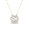 Thumbnail Image 0 of ​​​​​​​​​​​​​​10K Solid Gold 1/4 CT. T.W. Lab-Created Diamond Halo Cube Necklace - 18"