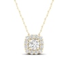 Thumbnail Image 1 of ​​​​​​​​​​​​​​10K Solid Gold 1/4 CT. T.W. Lab-Grown Diamond Halo Cube Necklace - 18"