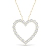 Thumbnail Image 0 of ​​​​​​​​​​​​​​10K Solid Gold 1 CT. T.W. Lab-Created Diamond Heart Outline Necklace - 16" + 2"