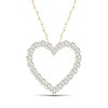 ​​​​​​​​​​​​​​10K Solid Gold 1 CT. T.W. Lab-Grown Diamond Heart Outline Necklace - 16" + 2"