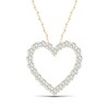 Thumbnail Image 0 of ​​​​​​​​​​​​​​10K Solid Gold 1 CT. T.W. Lab-Created Diamond Heart Outline Necklace - 16" + 2"