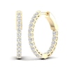 Thumbnail Image 0 of ​​​​​​​​​​​​​​10K Solid Gold 1 CT. T.W. Lab-Created Diamond Small Inside Out Hoops