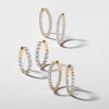 Thumbnail Image 1 of ​​​​​​​​​​​​​​10K Solid Gold 2 CT. T.W. Lab-Created Diamond Small Inside Out Hoops