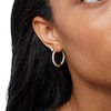 Thumbnail Image 2 of ​​​​​​​​​​​​​​10K Solid Gold 2 CT. T.W. Lab-Created Diamond Medium Inside Out Hoops