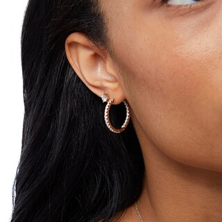 10K Solid Gold 2 CT. T.W. Lab-Grown Diamond Medium Inside Out Hoops
