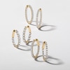 Thumbnail Image 3 of ​​​​​​​​​​​​​​10K Solid Gold 2 CT. T.W. Lab-Created Diamond Medium Inside Out Hoops