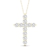 Thumbnail Image 1 of ​​​​​​​​​​​​​​10K Solid Gold 1 CT. T.W. Lab-Grown Diamond Cross Necklace - 16" + 2"