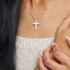 Thumbnail Image 1 of ​​​​​​​​​​​​​​10K Solid Gold 1 CT. T.W. Lab-Created Diamond Cross Necklace - 16" + 2"
