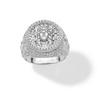 Thumbnail Image 1 of Sterling Silver CZ Jesus Face Medallion Ring - Size 10