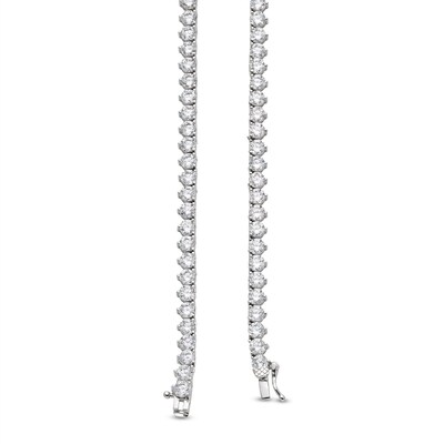 ​​​​​​​Sterling Silver CZ Round Graduated Stone Necklace