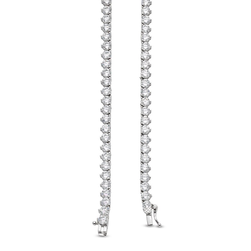 ​​​​​​​Sterling Silver CZ Round Graduated Stone Necklace