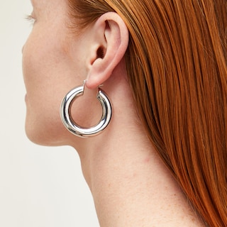 Sterling Silver Chunky Hoops
