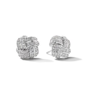 ​​​​​​​Sterling Silver CZ Knot Studs
